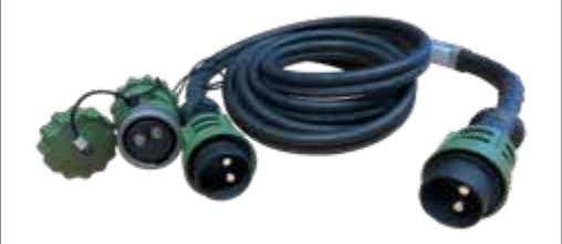 Câble jumelé de 35mm² avec 2x fiches de prises 2P/24V avec bague à visser (selon VG 96917) et 1x coupleur avec bague à visser (selon VG 96917 D001) 2P/24V(135A) — 20,00 m Erich Jaeger 651598