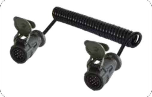 Câble spiralé (VG 96927-22) avec 2x fiches de prise 12P/24V avec contacts mâles (selon VG 96923 B2-12P) 12P/24V — 5,00 m, 6,00 m Erich Jaeger 652098