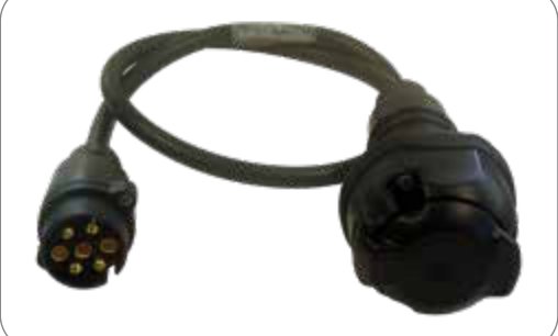 Câble Adaptateur avec fiche de prise 7P/12V (ISO 1724) et coupleur 13P/12V (ISO 11446) — Sans conditionnement Erich Jaeger 711021