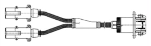 Câble Adaptateur avec 2x fiches de prise 7P/24V (ISO 1185 + ISO 3731) et socle de prise 15P/24V (ISO 12098) Erich Jaeger 711058