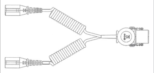 Cordon Adaptateur Economique avec fiche de prise 15P/24V (ISO 12098) et 2x fiches de prise 7P/24V en plastique renforcé (ISO 1185 + ISO 3731) — Sachet plastique Erich Jaeger 711218