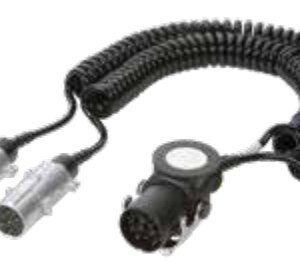 Cordon Adaptateur avec fiche de prise 15P/24V (ISO 12098) et 2x fiches de prise 7P/24V en aluminium (ISO 1185 + ISO 3731) — Sachet plastique Erich Jaeger 711110