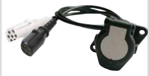 Câble Adaptateur avec 2x fiches de prise 7P/24V (ISO 1185 + ISO 3731) et socle de prise 15P/24V (ISO 12098) Erich Jaeger 711222