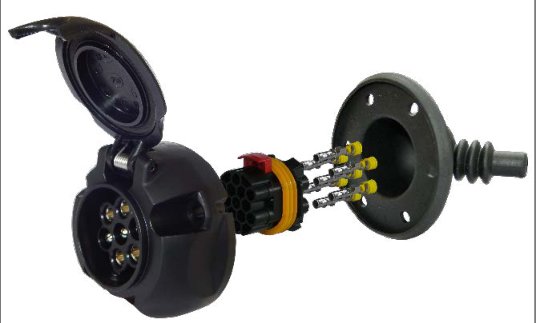 Socle prise 7 pôles 12V étanche ISO 1724 Erich Jaeger 101371