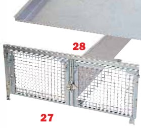 Porte arrière animal 2 vantaux 152 à 158 Erdé PA 150