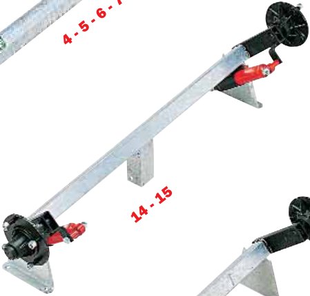 Essieu 162/192/163/193 — 750kg EAB 1165mm-Voie 1445mm Erdé 09191538