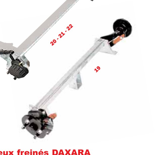 Essieu DAXARA 237/8-237/9X4-218 — 750kg EAB 1305mm-Voie 1630mm Erdé 09191513