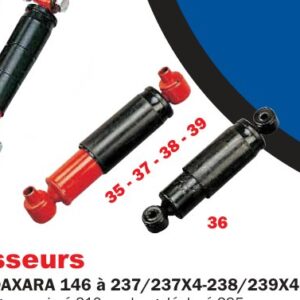 Amortisseur DAXARA 126/136 & anciennes bagagères — Øaxe 9mm-long.comprimé 170mm-long.déployé 235mm Erdé 09191519