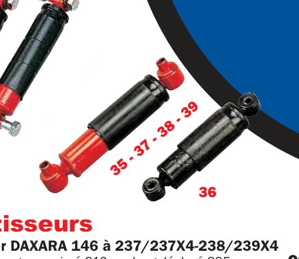 Amortisseur DAXARA 126/136 & anciennes bagagères — Øaxe 9mm-long.comprimé 170mm-long.déployé 235mm Erdé 09191519