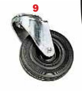 Roulette de roue jockey Ø 125mm — avec pivot ŕ bille Erdé 09191700