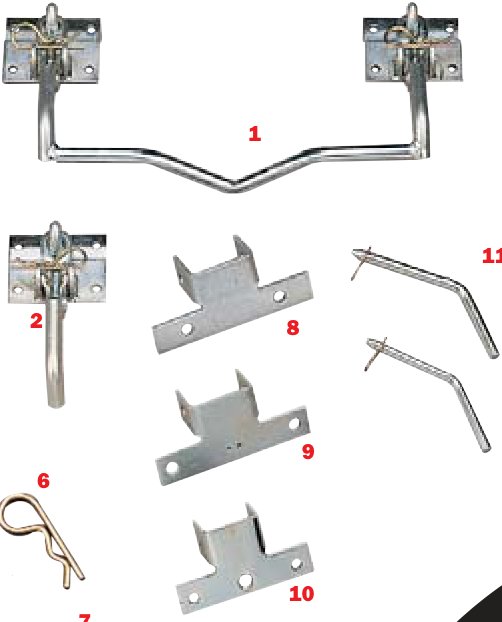 Guide de flèche 100 à 136 — pour timon carré 50 mm Erdé 09191740