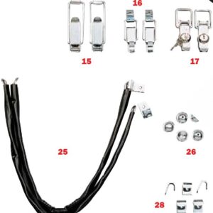 Grenouillères à serrure pour capot ABS Erdé 09191037