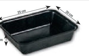 Cm 25 20 cm Bac de rangement, plastique, noir, emballage en vrac (5 pièces). 6 cm Fristom KUWETA WARSZTATOWA