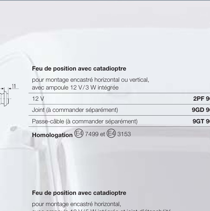 Feu de position Hella 2PF 964 295-021