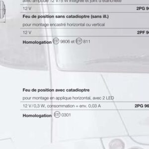 Feu de position avec catadioptre Hella 2PG 964 295-011