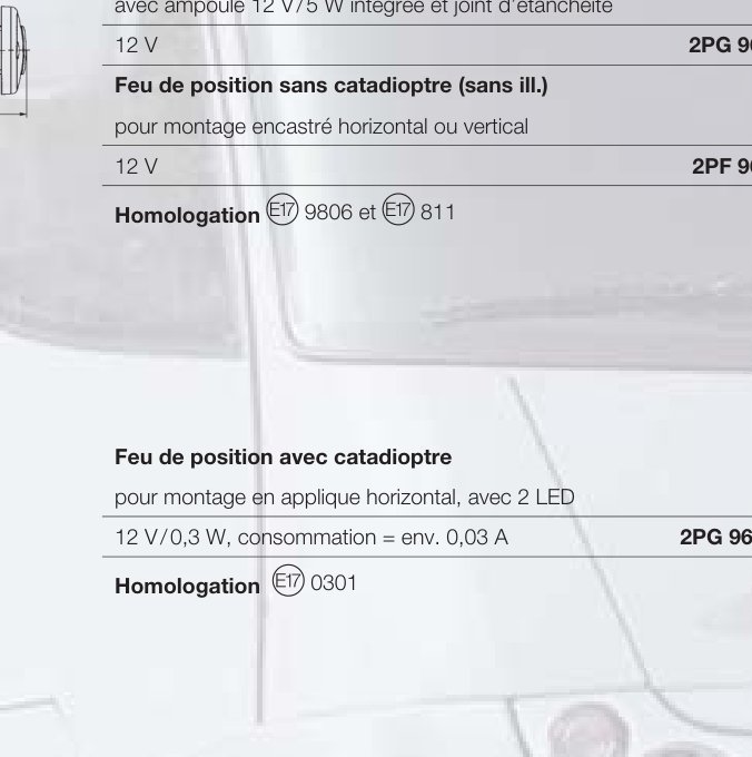 Feu de position avec catadioptre Hella 2PG 964 295-121