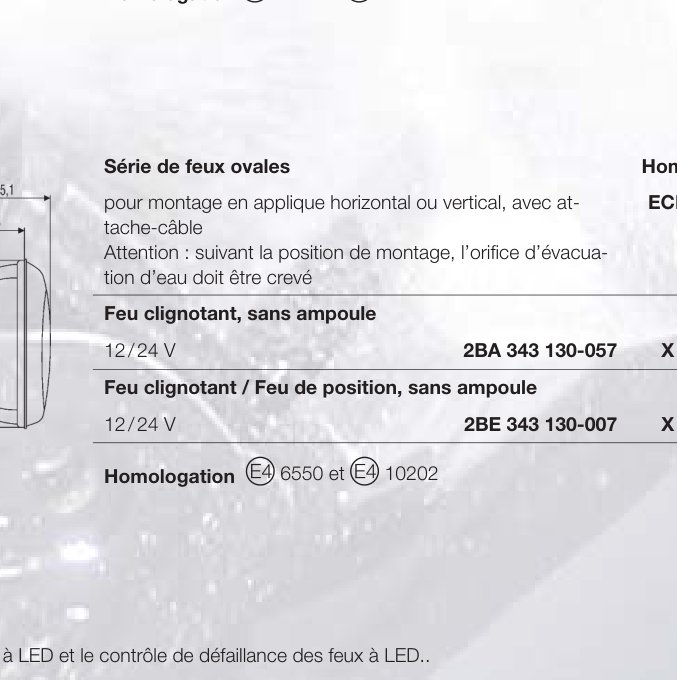 Feu clignotant, Feu de position Hella 2BE 343 130-007