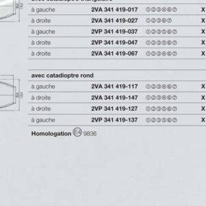 Feu arrière Caraluna II avec catadioptre triangulaire droit Hella 2VA 341 419-027