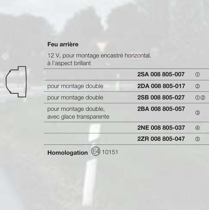 Feu arrière Hella 2ZR 008 805-047