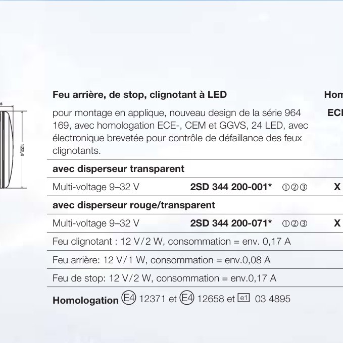 Feu arrière, stop, clignotant LED Hella 2SD 344 200-001