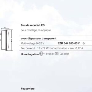 Feu de recul LED Hella 2ZR 344 200-051