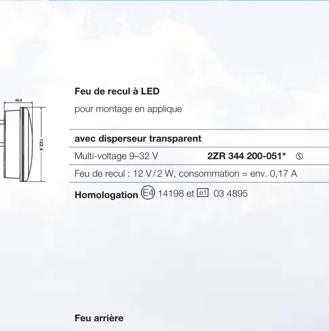 Feu de recul LED Hella 2ZR 344 200-051