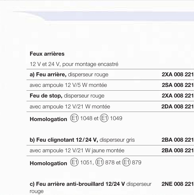 Feu d&rsquo;encombrement / arrière Hella 2SA 008 405-021