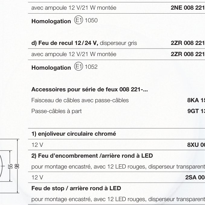 Feu de recul Hella 2ZR 008 221-051