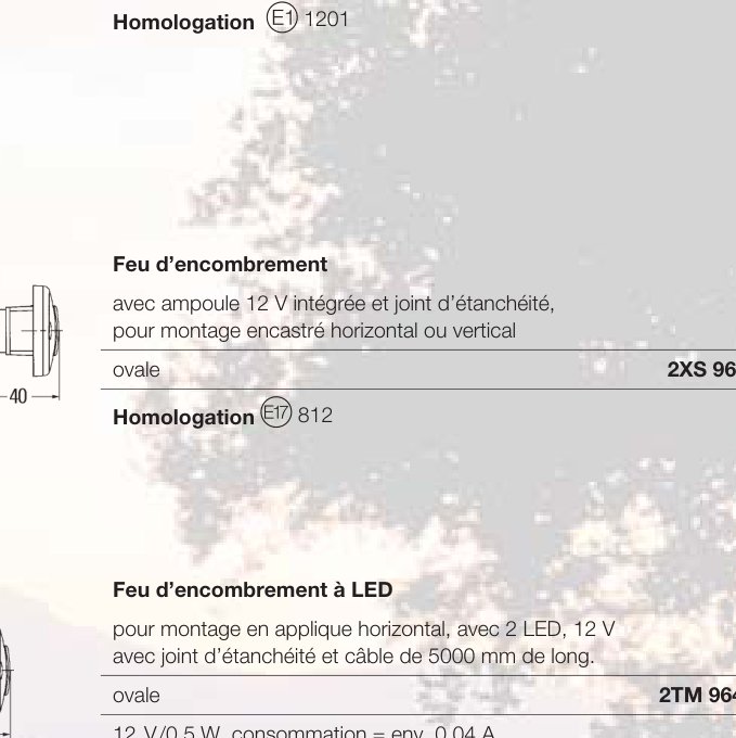 Feu d’encombrement LED ovale Hella 2TM 964 295-101