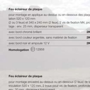 Feu éclaireur de plaque Hella 2KA 004 331-061