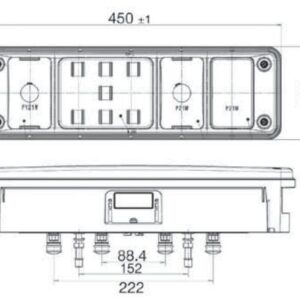 Feu arrière Full LED avec bras en caoutchouc droit Hella 2VP 340 960-241