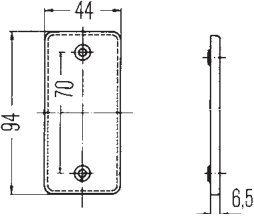 Catadioptre triangulaire avec embase plastique et métallique Hella 8RA 002 020-051