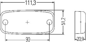 Feu de position arrière LED avec catadioptre Hella 2TM 345 600-311