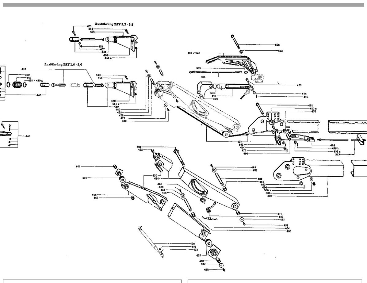 Vue éclatée Commande de freinage BPW ZAV 2.0-1 höhenverstellbar