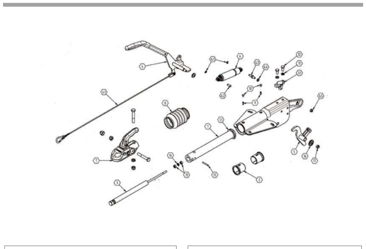 Vue éclatée Commande de freinage Knott KF 27-B Handbremshebel GF