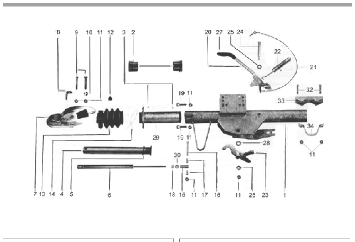 Vue éclatée Commande de freinage Knott KR 13/7-C Handbremshebel KH