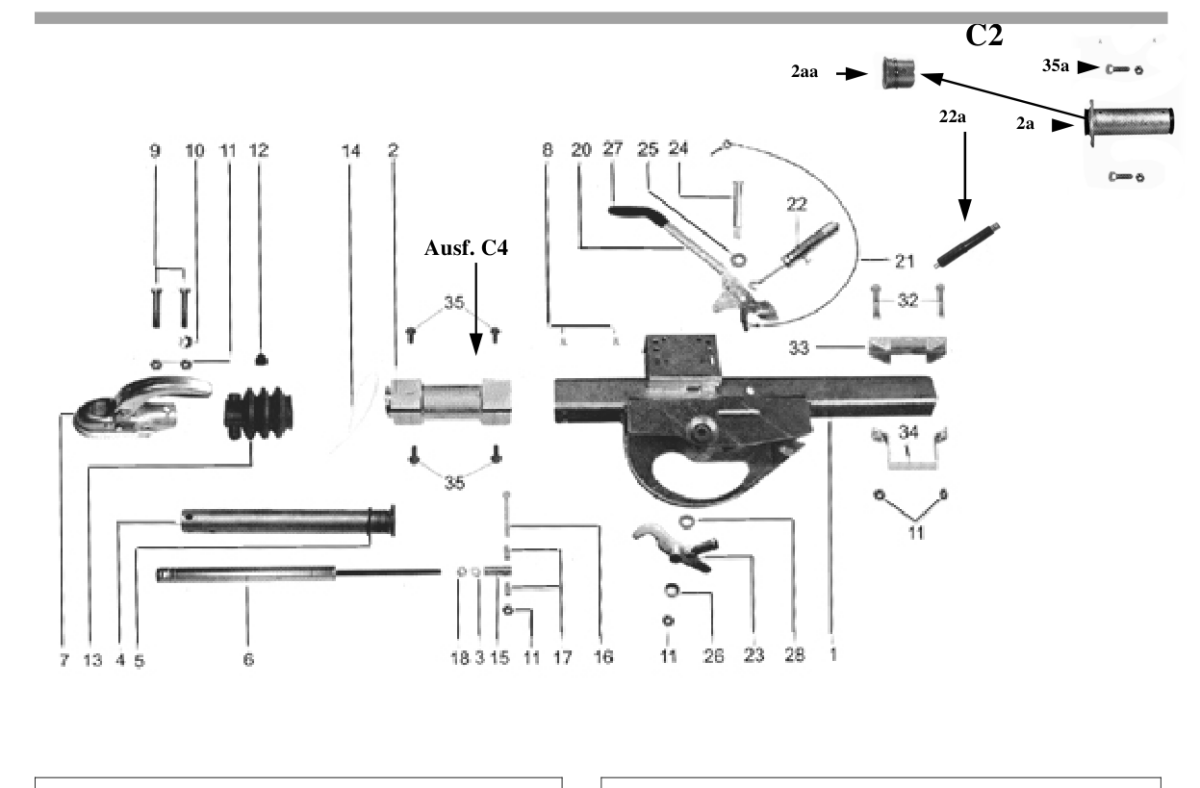 Vue éclatée Commande de freinage Knott KV 13 C2 und C4