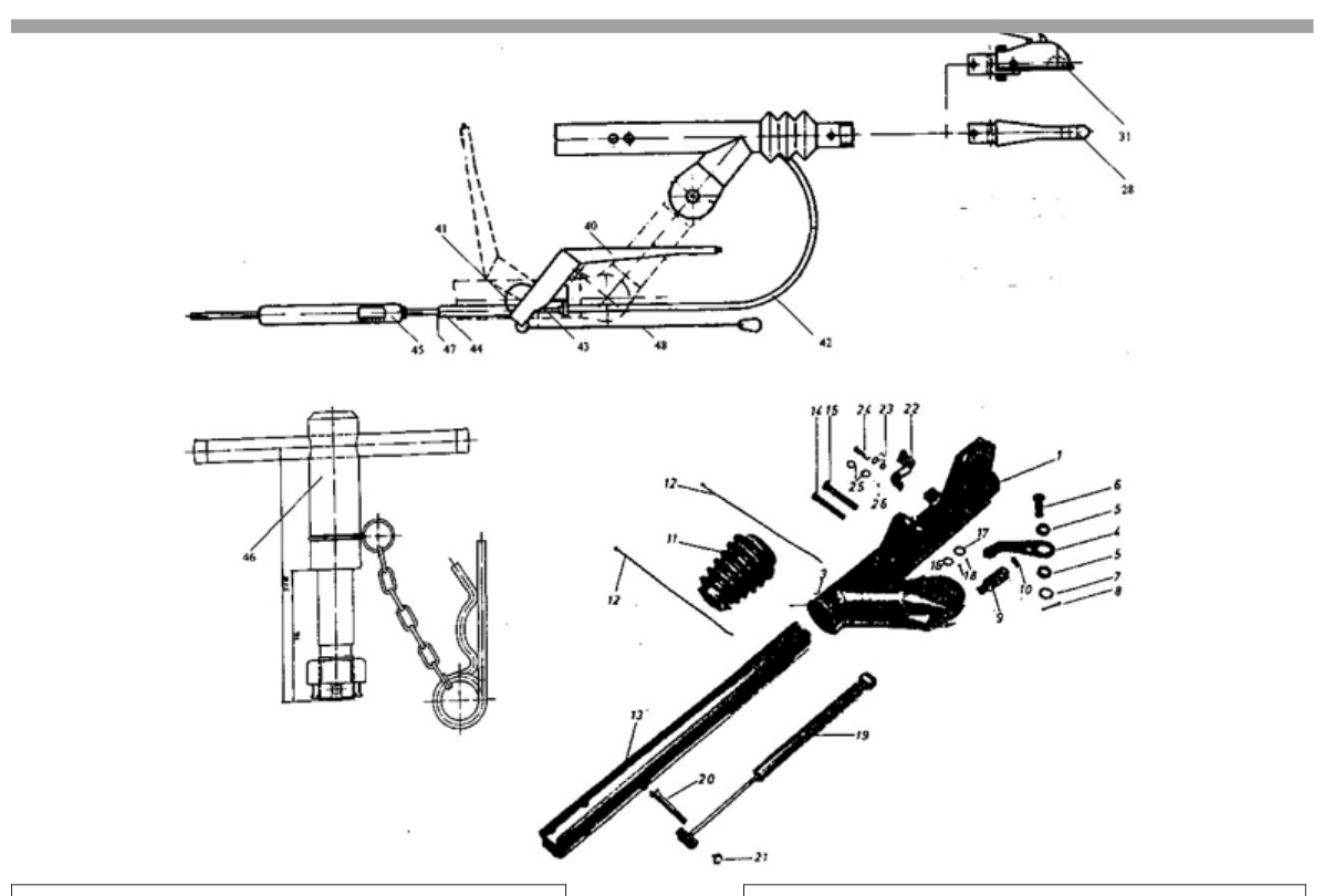 Vue éclatée Commande de freinage Peitz AEV 13 höhenverstellbar