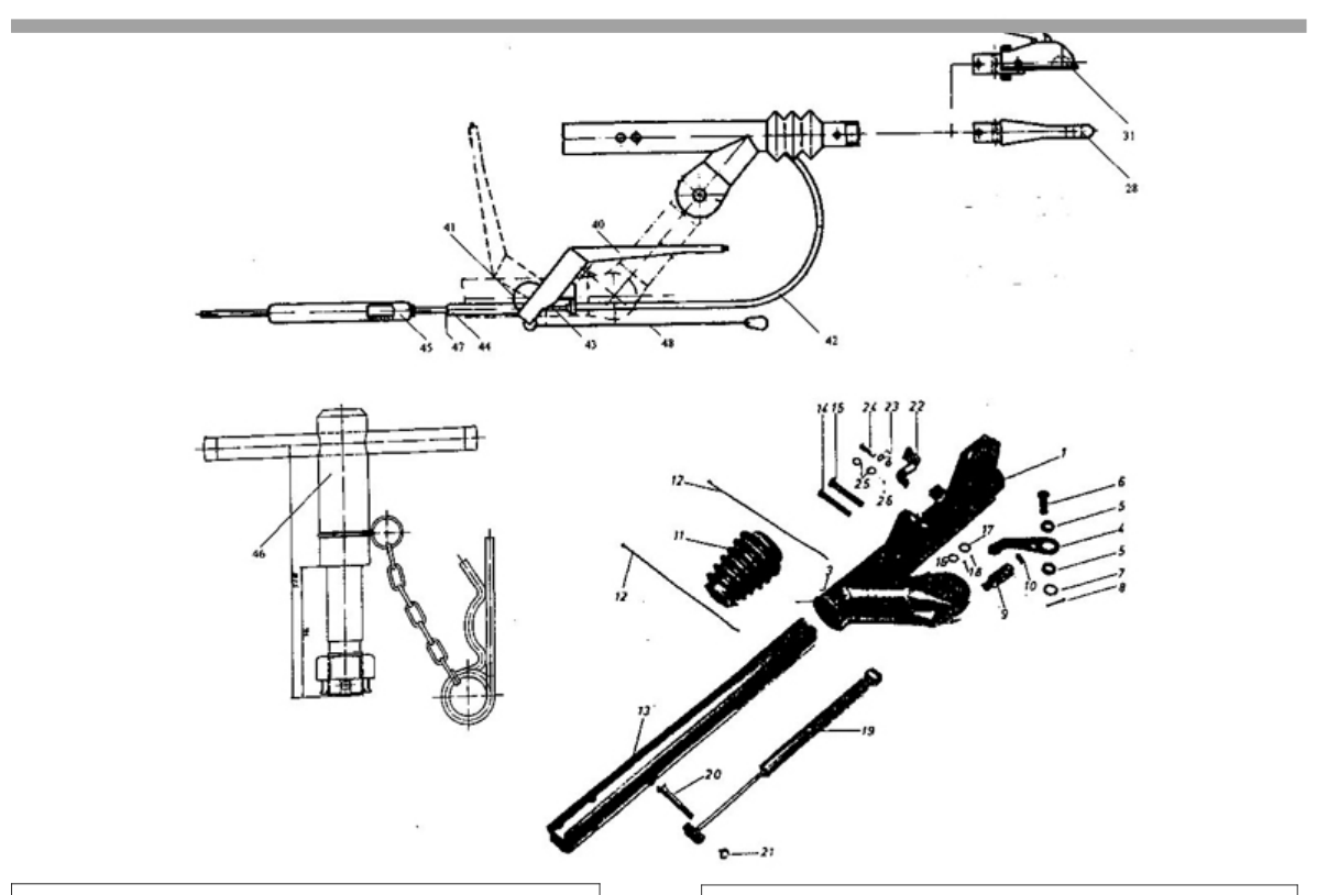 Vue éclatée Commande de freinage Peitz AEV 20 höhenverstellbar