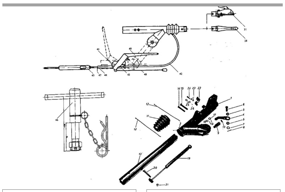 Vue éclatée Commande de freinage Peitz AEV 25 höhenverstellbar