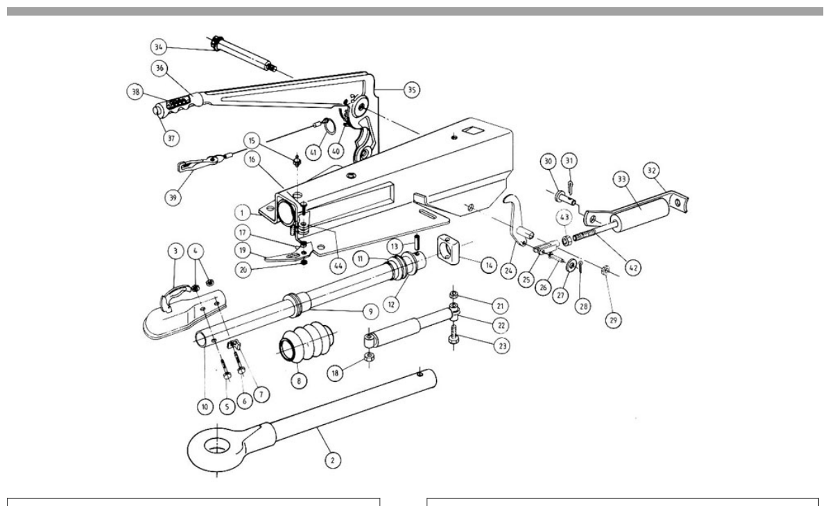 Vue éclatée Commande de freinage AL-KO 200 SR Ausf. B bis 12/1988