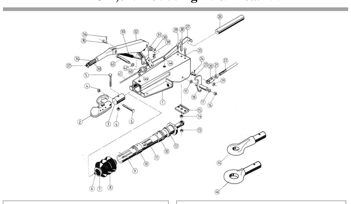Vue éclatée Commande de freinage AL-KO 2,8 VB 3500 kg 1989 - ca. 1992