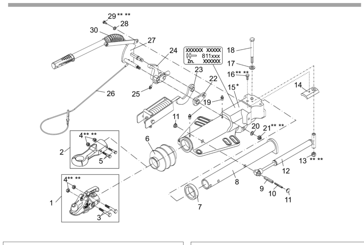 Vue éclatée Commande de freinage AL-KO Profi V 3500 ETI-Nr. 811523