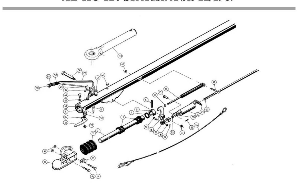 Vue éclatée Commande de freinage AL-KO 120 SR Ausf. A bis 12/1989