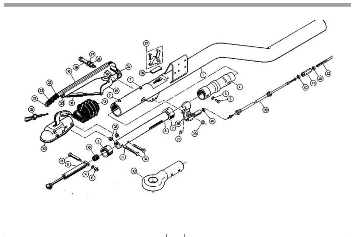 Vue éclatée Commande de freinage AL-KO 161 R Gasfeder bis 12/1988