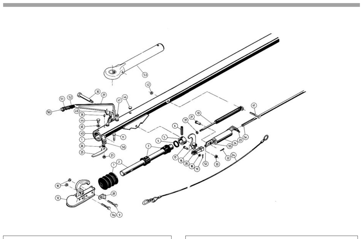 Vue éclatée Commande de freinage AL-KO 200 SR A Ø 70 mm bis 12/1989