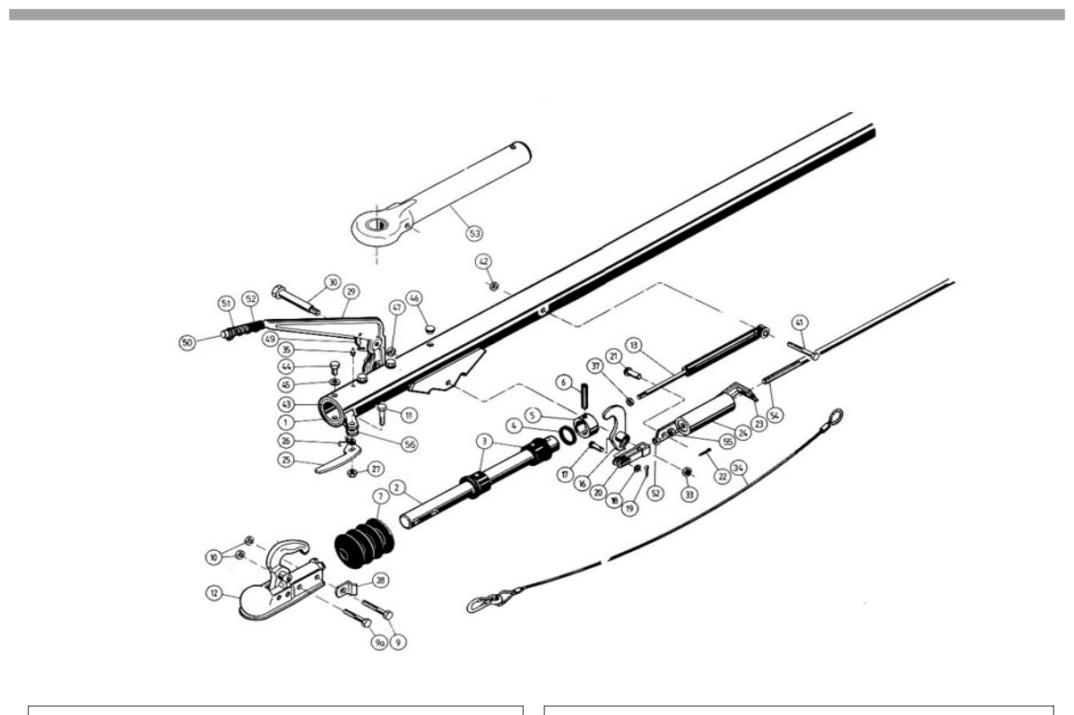 Vue éclatée Commande de freinage AL-KO 200 SR Ø 88,9 mm bis 12/1988