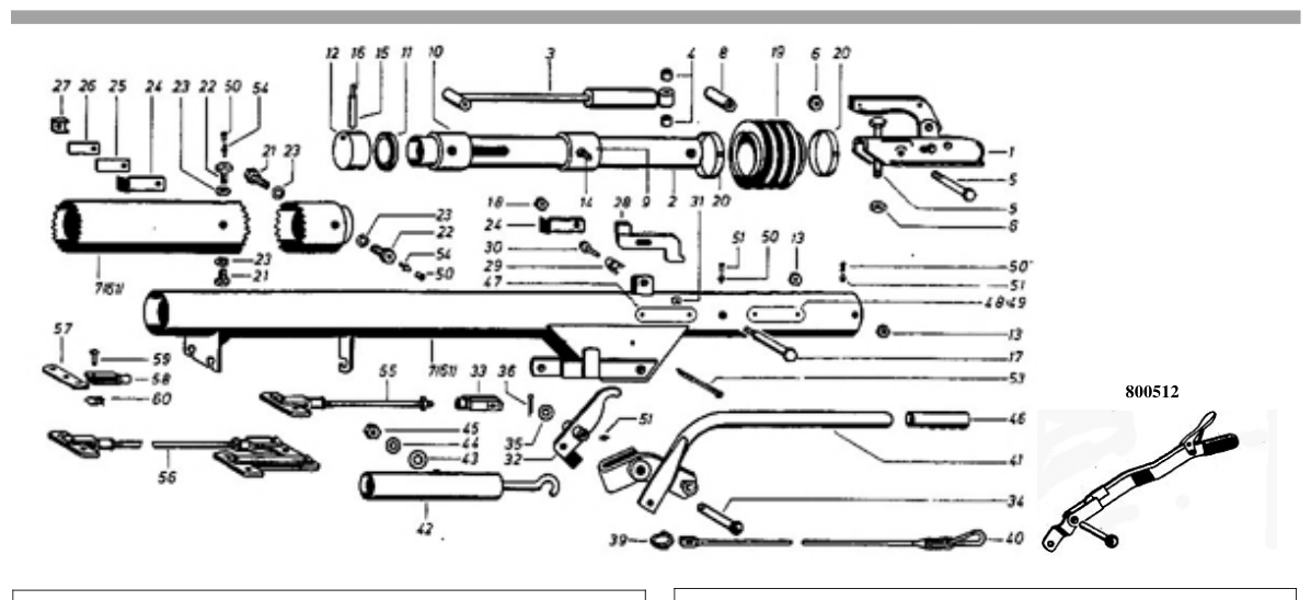 Vue éclatée Commande de freinage BPW AK 1308 Rohrbremse