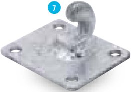 Crochet et plaque de base Ifor Williams AS3713