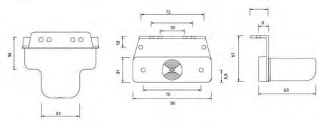 Feu de position latéral jaune Sidepoint montage 90° avec passe-fil Knott 402569.001